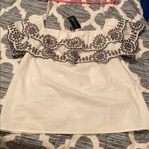 NWT-never worn-white off shoulder embroidered top